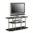 Designs2Go Three-Tier No Tools Wide TV Stand in Espresso Wood Finish- 42