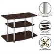 Designs2Go Three-Tier No Tools Wide TV Stand in Espresso Wood Finish- 42