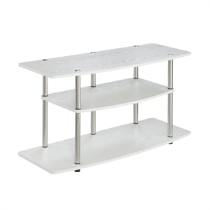 Convenience Concepts Designs2Go 3 Tier Wide TV Stand in White Wood Finish