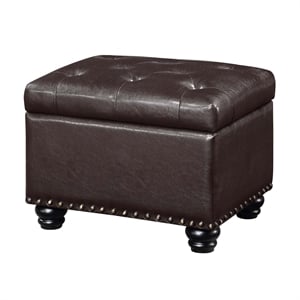 Designs4Comfort 5th Avenue Storage Ottoman in Espresso Faux Leather