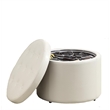Convenience Concepts Designs4Comfort Round Shoe Ottoman in Ivory Faux Leather