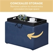Convenience Concepts Designs4Comfort Accent Storage Ottoman in Blue Faux Leather