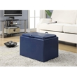 Convenience Concepts Designs4Comfort Accent Storage Ottoman in Blue Faux Leather