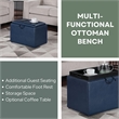 Convenience Concepts Designs4Comfort Accent Storage Ottoman in Blue Faux Leather