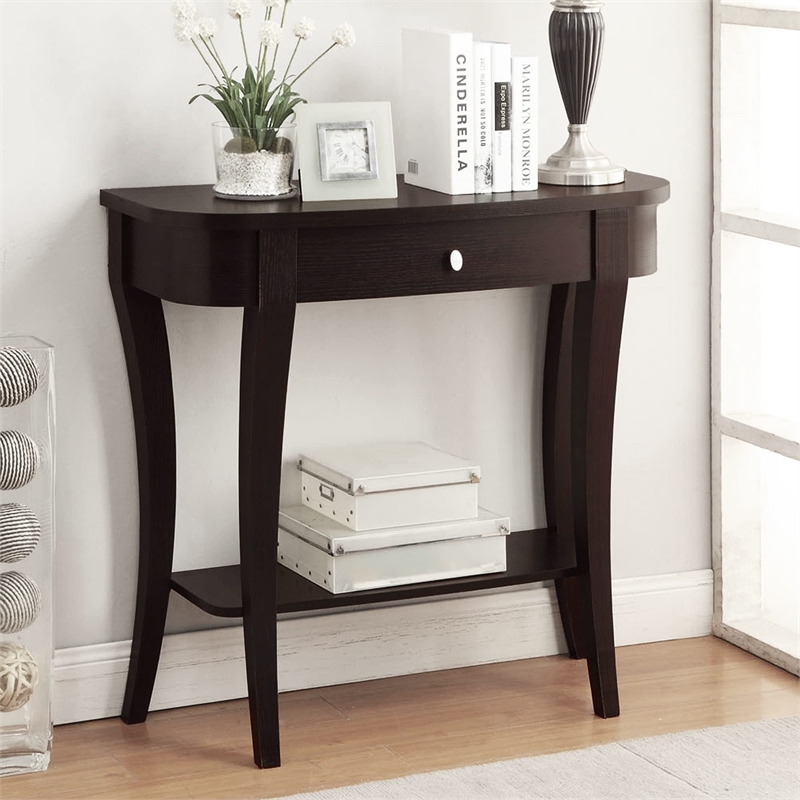Convenience Concepts Newport Console Table in Espresso Wood Finish