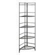 Convenience Concepts Designs2Go 5-Tier Folding Metal Corner Shelf in Black Metal
