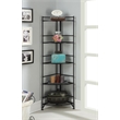 Convenience Concepts Designs2Go 5-Tier Folding Metal Corner Shelf in Black Metal