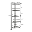 Convenience Concepts Designs2Go 5-Tier Folding Metal Corner Shelf in Black Metal