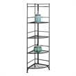 Convenience Concepts Designs2Go 5-Tier Folding Metal Corner Shelf in Black Metal