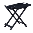 Convenience Concepts Designs2Go Folding Tray Table in Black Solid Wood Finish