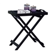 Convenience Concepts Designs2Go Folding Tray Table in Black Solid Wood Finish
