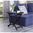 Convenience Concepts Designs2Go Folding Tray Table in Black Solid Wood Finish