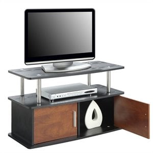 Designs2Go 36&quot Two-Door Deluxe TV Stand with Cabinets in Cherry Wood Finish