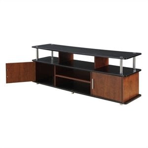 Designs2Go 59&quot XL Monterey TV Stand in Cherry and Black Wood Finish