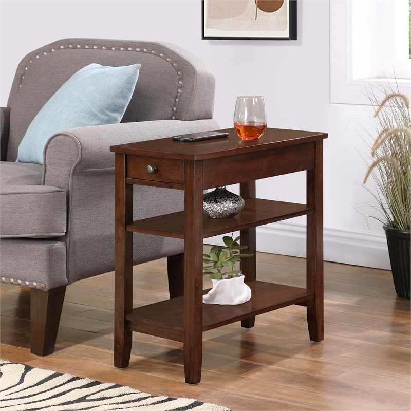 Convenience Concepts End Table Nightstand Bedside Rectangle in Wood - Espresso
