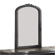 Poundex Furniture Wood Vanity Set with Stool and Mirror in Gray Color