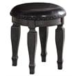 Poundex Furniture Wood Vanity Set with Stool and Mirror in Gray Color