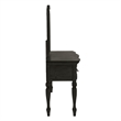Poundex Furniture Wood Vanity Set with Stool and Mirror in Black