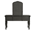 Poundex Furniture Wood Vanity Set with Stool and Mirror in Black