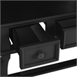 Poundex Furniture Wood Vanity Set with Stool and Mirror in Black
