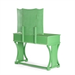 Poundex Wood Vanity Set with Stool and Mirror in Apple Green