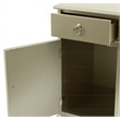 Poundex Furniture Wood Vanity Set with Stool and Mirror in Silver
