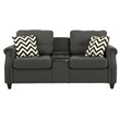 Poundex 2 Piece Fabric Sofa Set with USB Console in Blue Gray