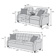 Poundex 2 Piece Fabric Sofa Set with USB Console in Dark Coffee