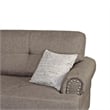 Poundex 3 Piece Fabric Sectional Sofa Set with Storage Ottoman in Light Coffee