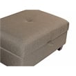 Poundex 3 Piece Fabric Sectional Sofa Set with Storage Ottoman in Light Coffee