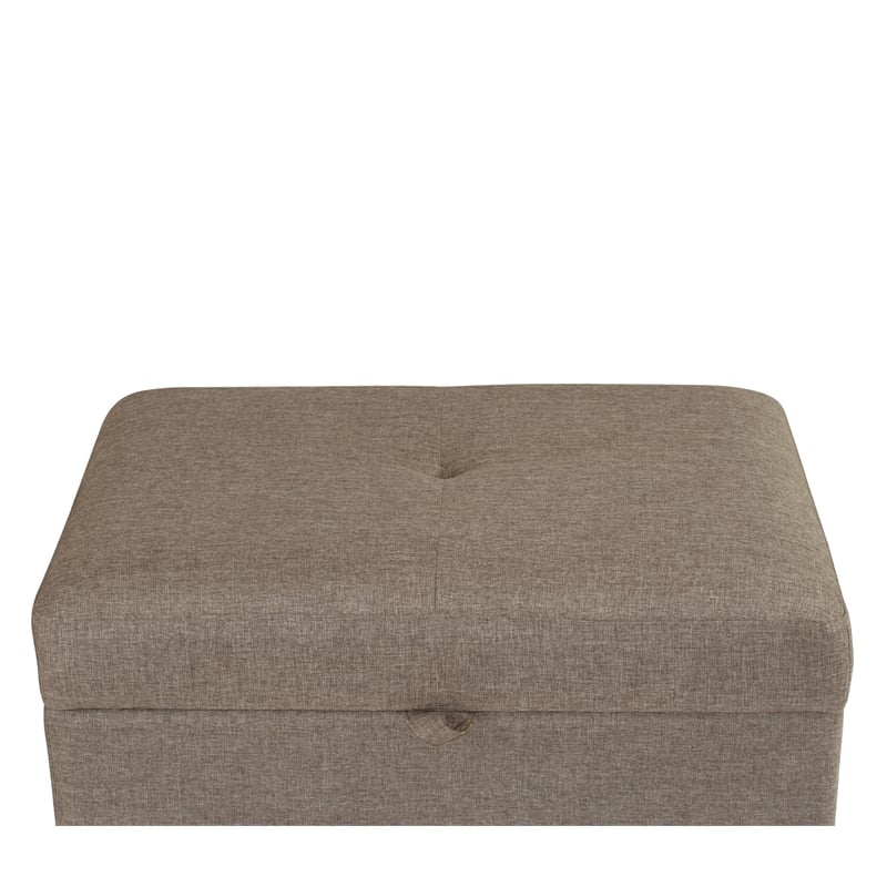 Poundex 3 Piece Fabric Sectional Sofa Set with Storage Ottoman in Light Coffee