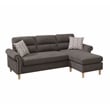 Poundex Furniture Fabric Reversible Sofa Sectional Set in Tan Brown Color