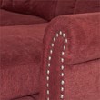 Poundex Furniture Fabric Reversible Sectional Sofa Set in Paprika Red Color