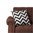 Poundex Furniture Fabric Reversible Sectional Sofa Set in Espresso Color