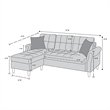 Poundex Furniture Fabric Reversible Sectional Sofa Set in Espresso Color