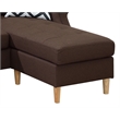 Poundex Furniture Fabric Reversible Sectional Sofa Set in Espresso Color