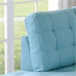 Poundex 3 Piece Fabric Sectional Sofa Set with Ottoman in Blue Gray