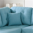 Poundex 3 Piece Fabric Sectional Sofa Set with Ottoman in Blue Gray