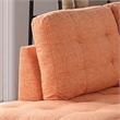 Poundex 3 Piece Fabric Sectional Sofa Set with Ottoman in Citrus Orange