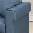 Poundex Furniture 2 Piece Fabric Compact Sectional Sofa Set in Blue Color