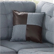 Poundex 3 Piece Fabric Sectional Sofa Set with Ottoman in Gray Color