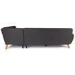 Poundex Furniture 2 Piece Fabric Sectional Sofa Set in Ash Black
