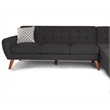 Poundex Furniture 2 Piece Fabric Sectional Sofa Set in Ash Black
