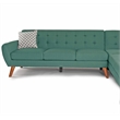 Poundex Furniture 2 Piece Fabric Sectional Sofa Set in Laguna Blue Color
