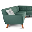 Poundex Furniture 2 Piece Fabric Sectional Sofa Set in Laguna Blue Color