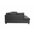 Poundex 3 Piece Fabric Sectional Sofa Set with Ottoman in Blue Gray