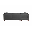 Poundex 3 Piece Fabric Sectional Sofa Set with Ottoman in Blue Gray