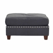 Poundex 3 Piece Fabric Sectional Sofa Set with Ottoman in Blue Gray