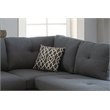 Poundex 3 Piece Fabric Sectional Sofa Set with Ottoman in Blue Gray