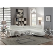Poundex Furniture 2 Piece Faux Leather Sectional in White Color
